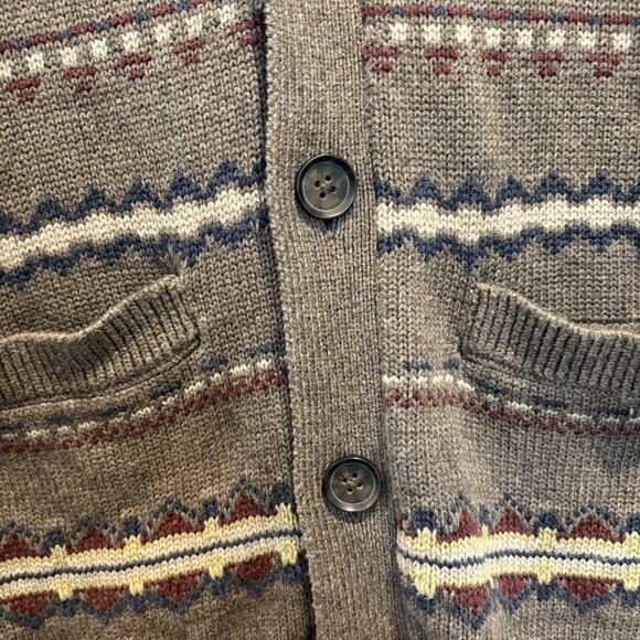 Navajo Cardigan Small Shawl Collar Aztec Southwest Ranch Tribal Nordic Striped - Picture 7 of 14